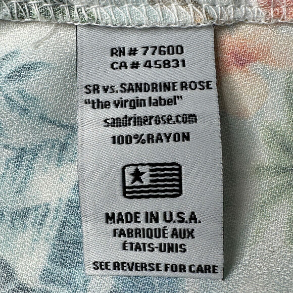 Sandrine Rose Hawaiian Pearl Snap Shirt Multicolored Women Medium NWT Made USA - Picture 8 of 9